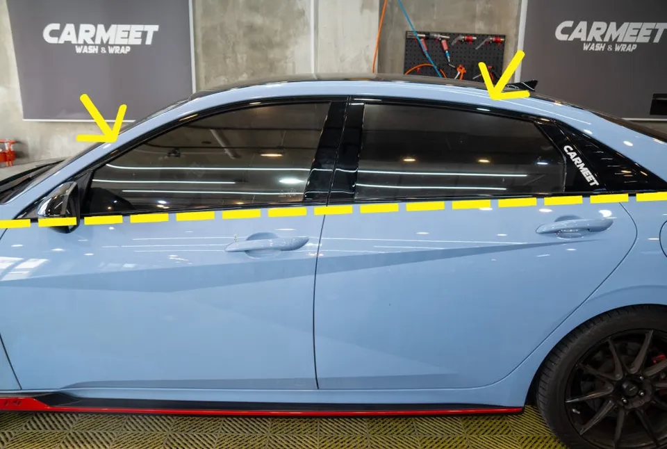 Hyundai Elantra Nのカーラッピング事例|費用目安・仕上がり 施工写真 2-1