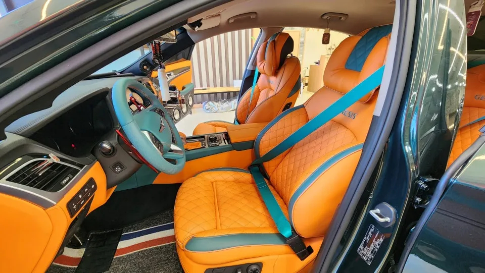 Genesis DH Interior Customization Review — Color Seatbelts photo 2
