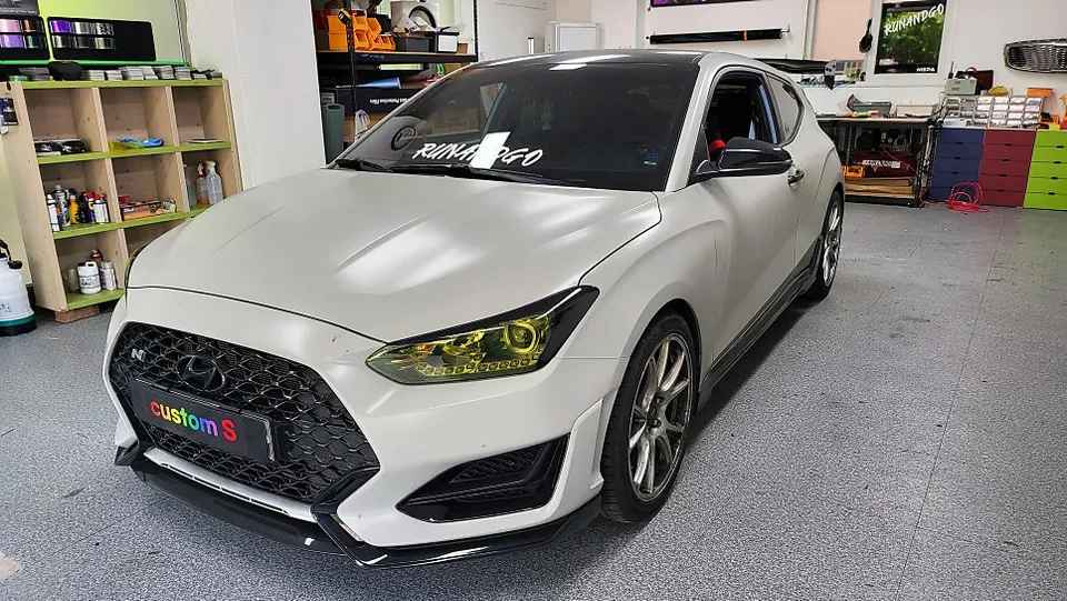 Hyundai Veloster N vinyl wrap - Hyundai Veloster N Vinyl Wrap Review: Matte Blue Cost & Results photo 4