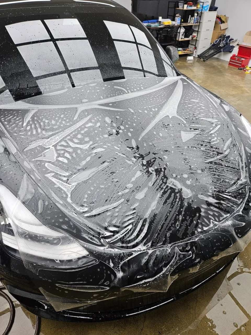 Tesla Model 3の無光沢PPF施工事例｜韓国での実例 施工写真 1-2