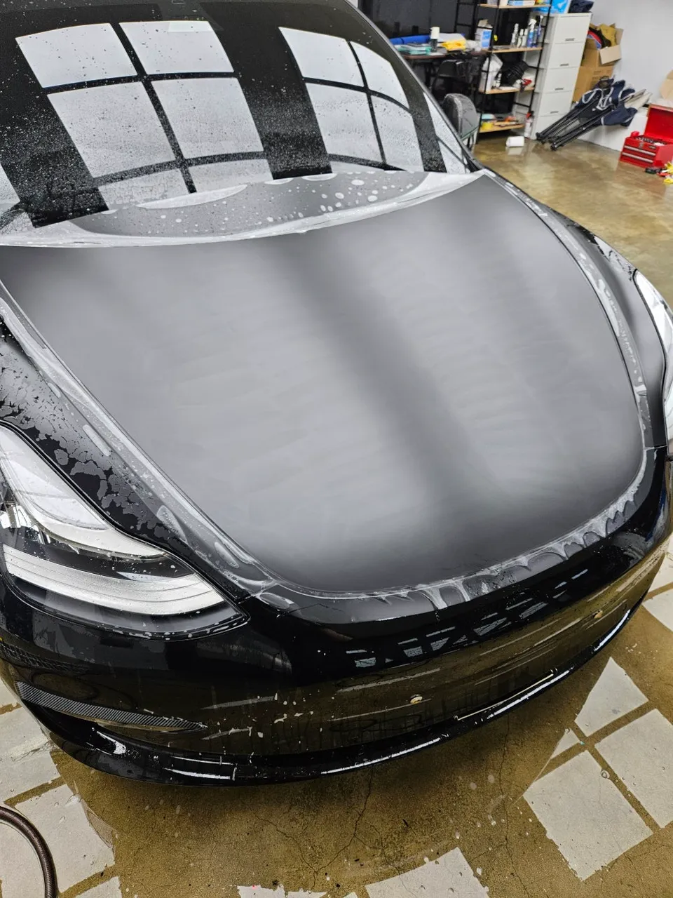 Tesla Model 3の無光沢PPF施工事例｜韓国での実例 施工写真 2-2
