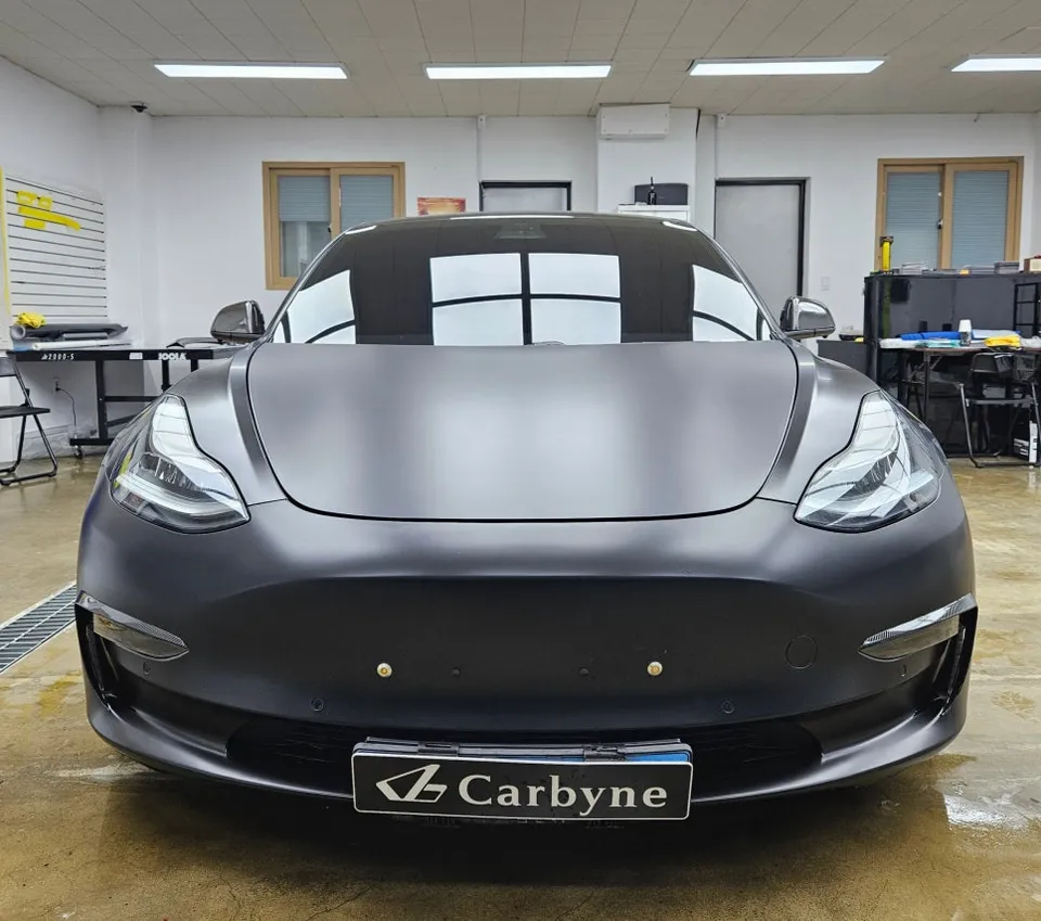 Tesla Model 3の無光沢PPF施工事例｜韓国での実例 施工写真 3-2