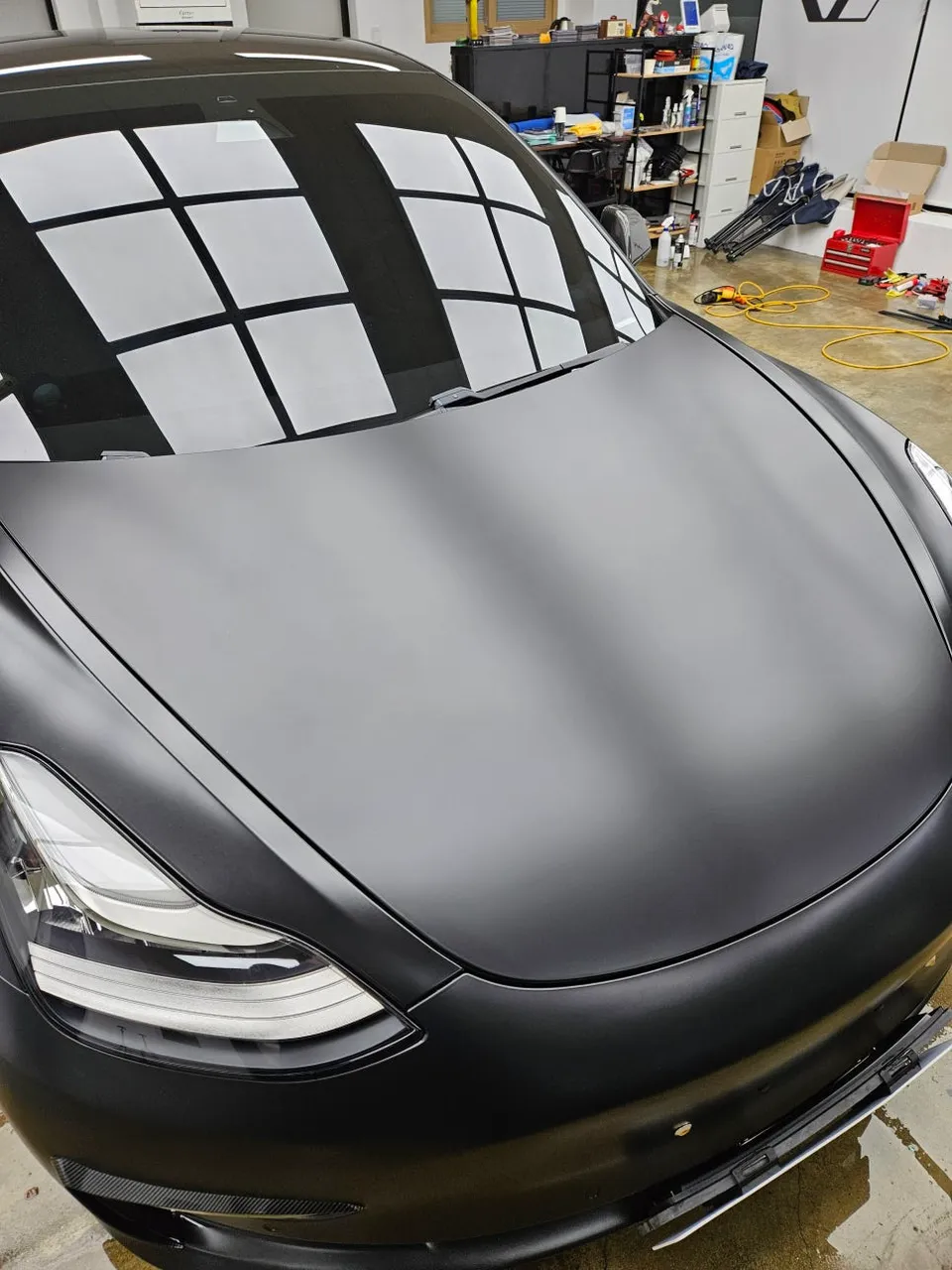 Tesla Model 3の無光沢PPF施工事例｜韓国での実例 施工写真 2-3