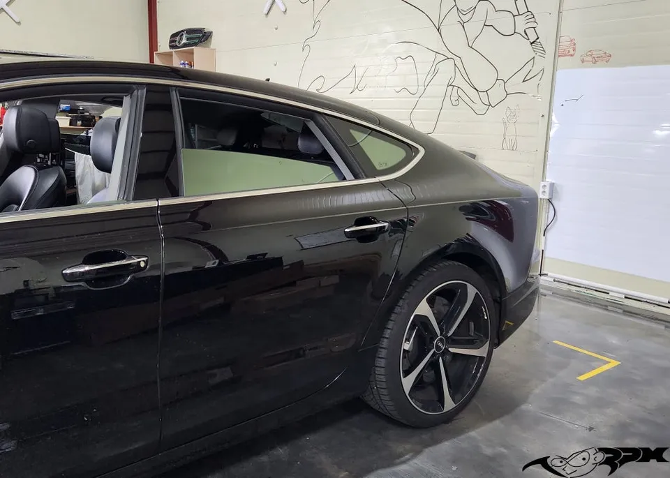 Audi RS vinyl wrap - Audi RS Vinyl Wrap Review: Storm Gray Color Change Cost photo 4