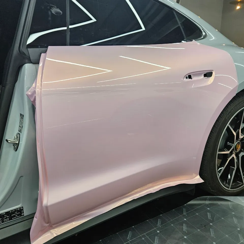 Porsche Taycan vinyl wrap - Porsche Taycan Vinyl Wrap Review: High Gloss Pink photo 6