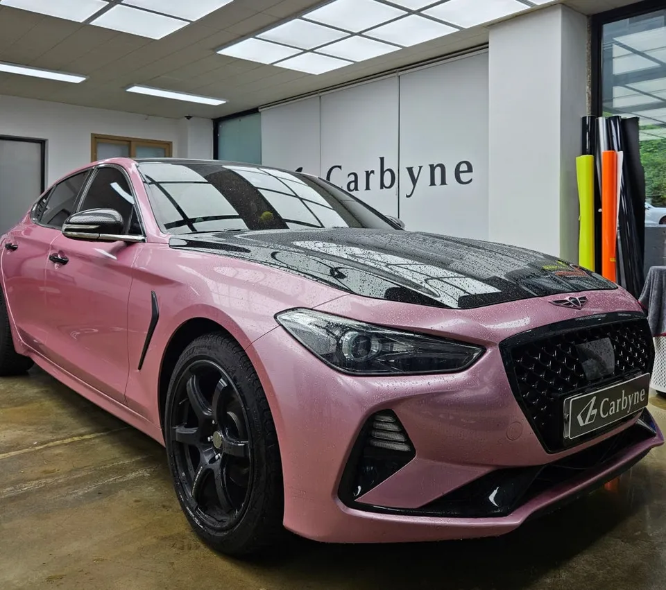 Genesis G70 Vinyl Wrap Re-application: Satin Dark Grey Perfection photo 2
