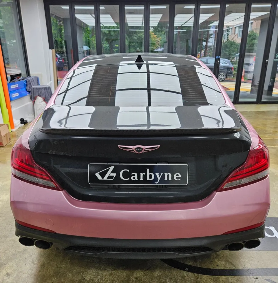 Genesis G70 vinyl wrap - Genesis G70 Vinyl Wrap Re-application: Satin Dark Grey Perfection photo 3