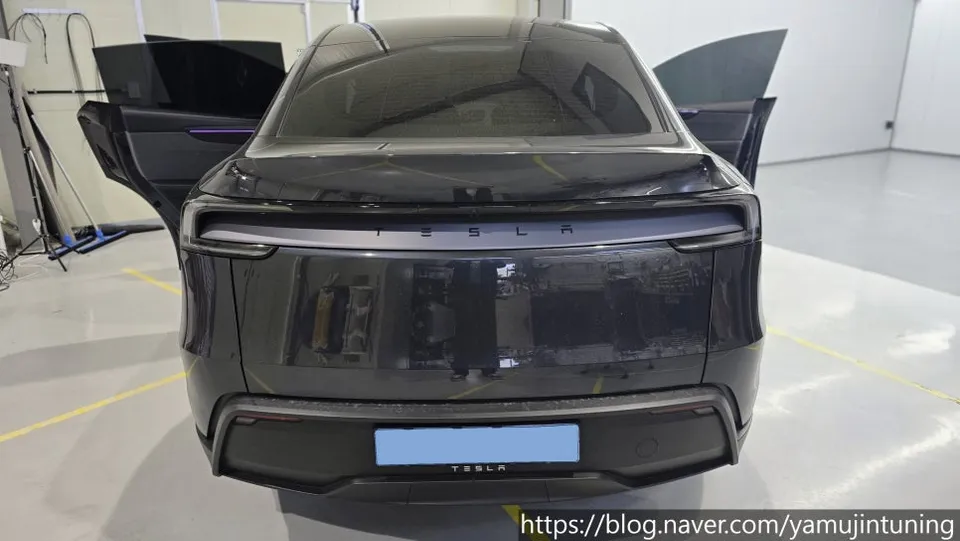 Tesla Model Y ambient lighting installation result