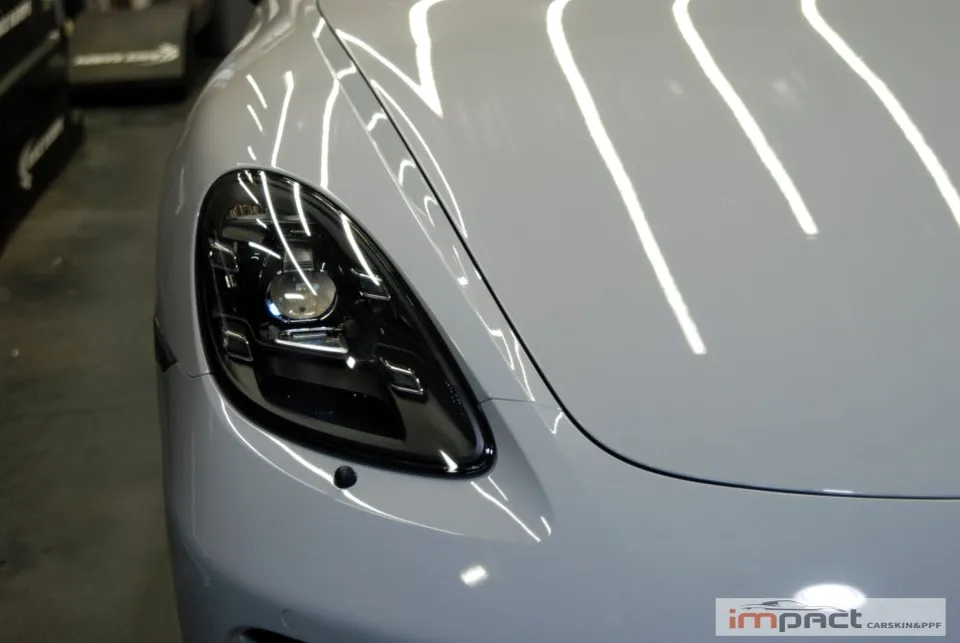 ポルシェ 718 Boxster GTS ヘッドライトPPF施工事例|費用目安・仕上がり 施工写真 1-3