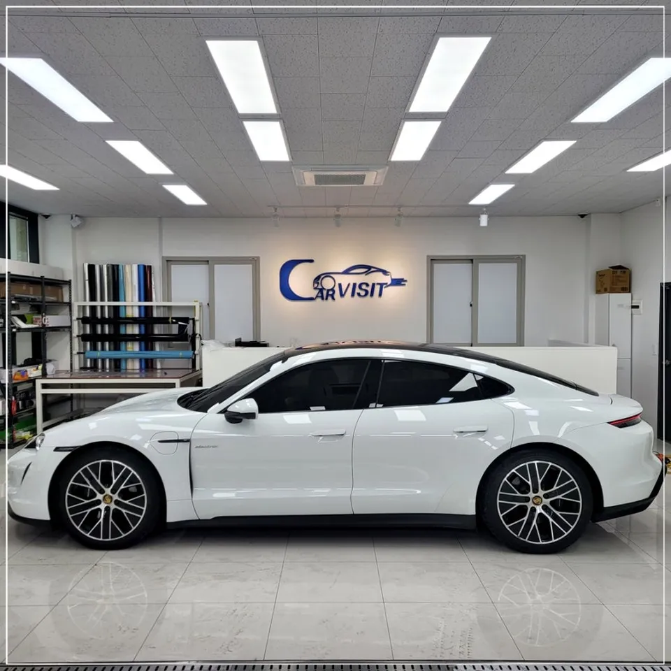 Porsche Taycan Vinyl Wrap Review — Sea Breeze Blue Transform photo 2