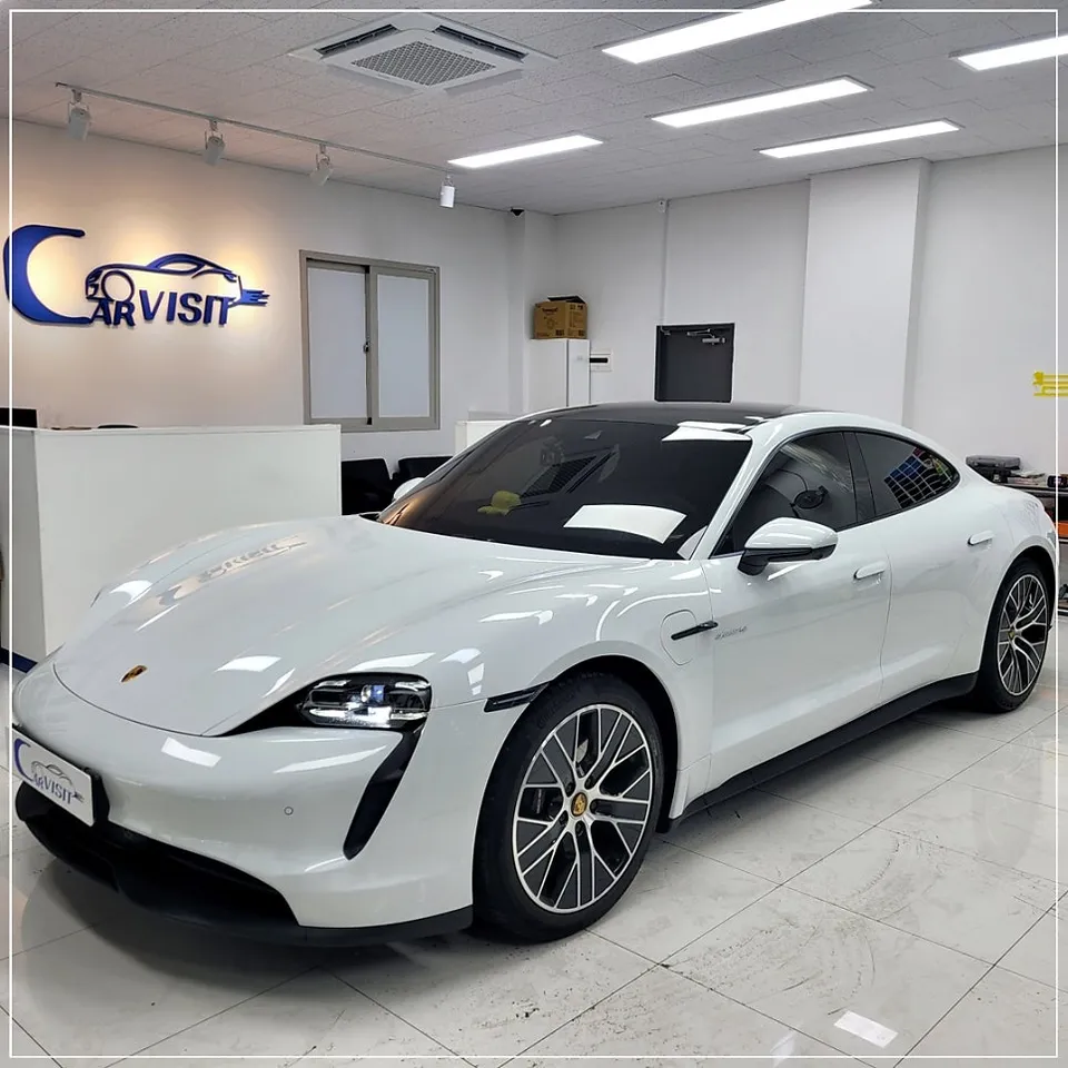 Porsche Taycan vinyl wrap - Porsche Taycan Vinyl Wrap Review — Sea Breeze Blue Transform photo 3
