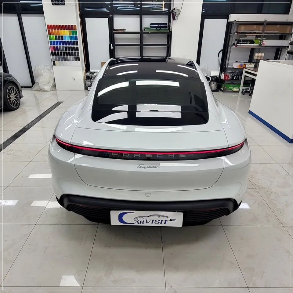 Porsche Taycan vinyl wrap - Porsche Taycan Vinyl Wrap Review — Sea Breeze Blue Transform photo 5