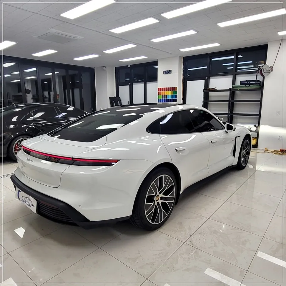 Porsche Taycan vinyl wrap - Porsche Taycan Vinyl Wrap Review — Sea Breeze Blue Transform photo 6