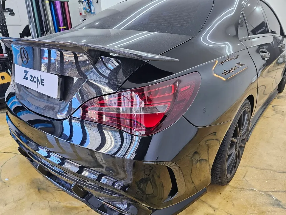Mercedes-Benz CLAのPPF施工事例|ライト・テールランプ 施工写真 1-3