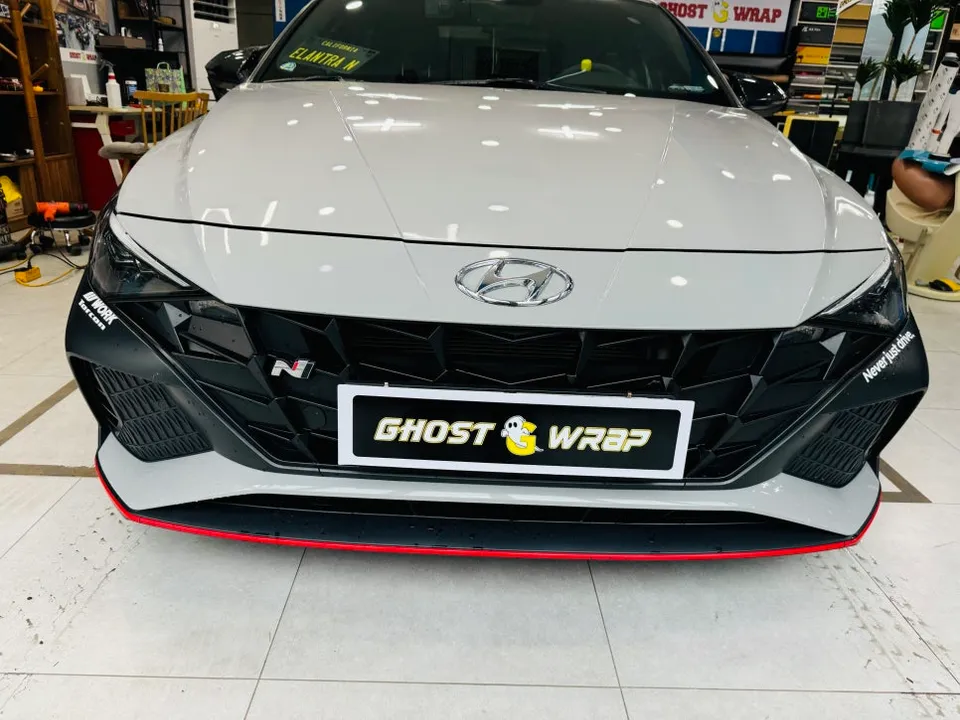 Hyundai Elantra Nのカーラッピング事例|費用目安・仕上がり 施工写真 3-1