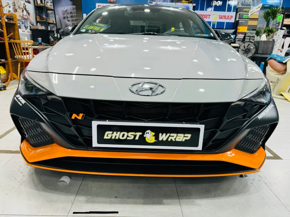 Hyundai Elantra Nのカーラッピング事例|費用目安・仕上がり 施工写真 1-2