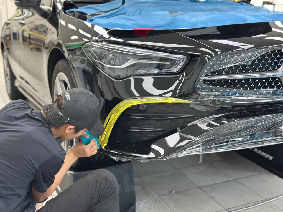 Mercedes-Benz CLAのPPF施工事例｜保険適用と仕上がり 施工写真 3-2
