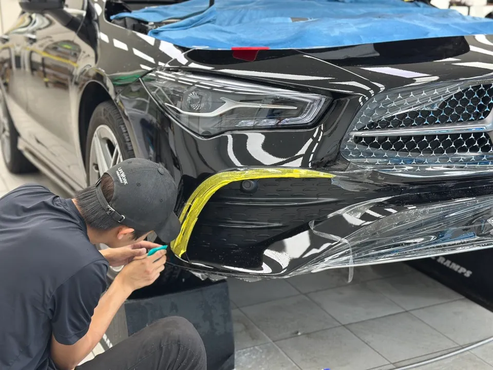 Mercedes-Benz CLAのPPF施工事例｜保険適用と仕上がり 施工写真 4-2