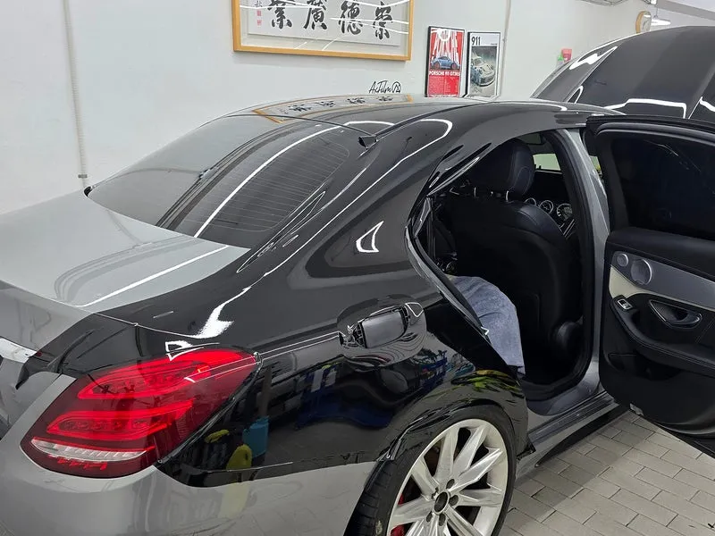 Mercedes-Benz C63 AMGのブラックPPF施工事例 施工写真 1-3
