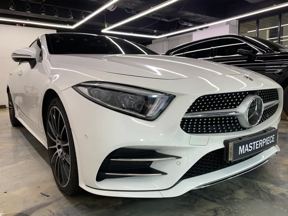 Mercedes-Benz CLSのカーラッピング事例|グラファイトメタリック 施工写真 3-2