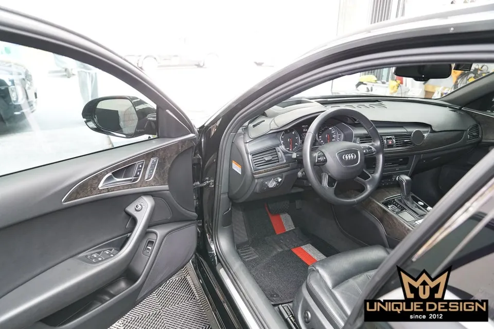 Audi A6 C7 vinyl wrap - Audi A6 Vinyl Wrap Review: Matte Black Interior Transformation photo 3