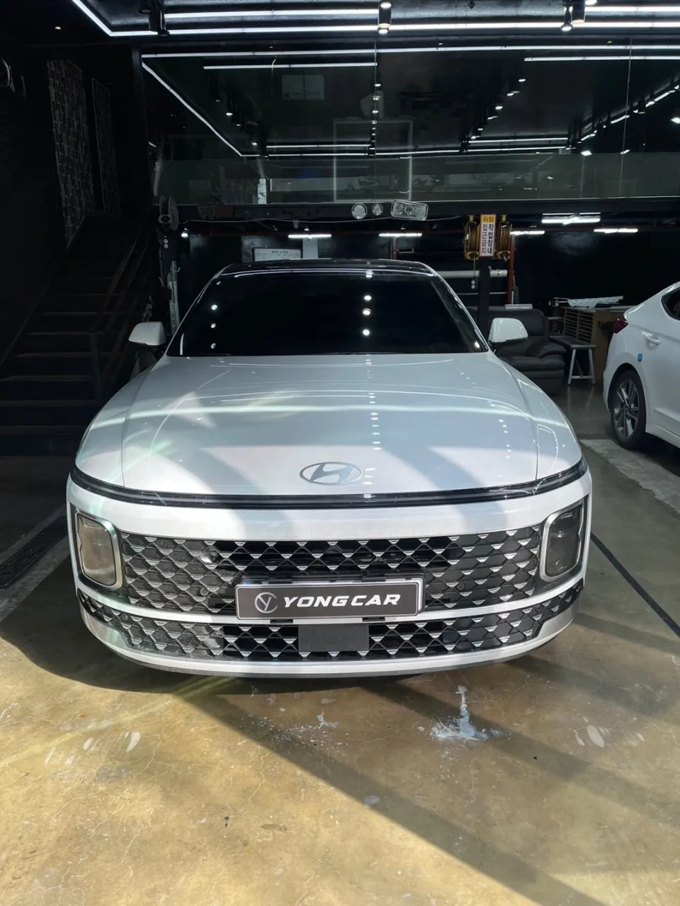 Hyundai Azeraのカーラッピング事例:クローム除去とPPF施工 施工写真 3-1