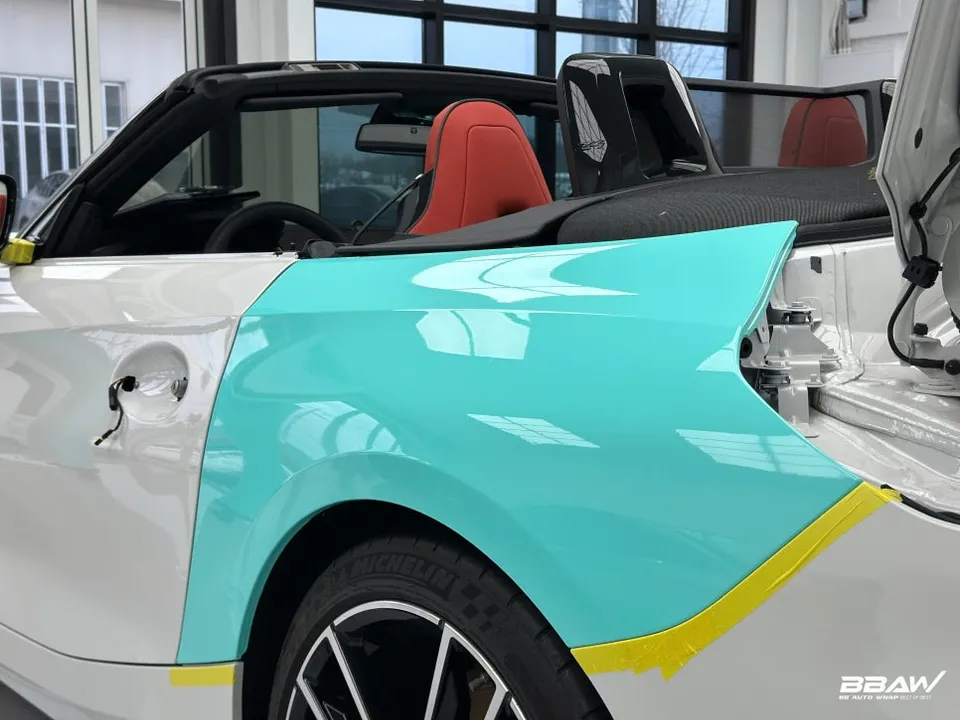 BMW Z4 G29 カーラッピング事例｜AX ティファニーブルー 施工写真 3-3