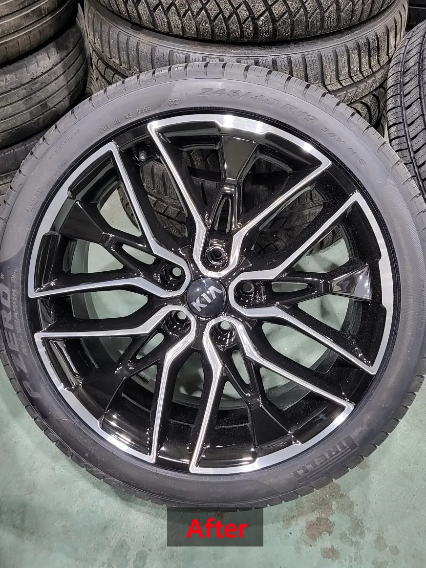 Kia K5のホイールリペア・塗装事例 施工写真 4-2
