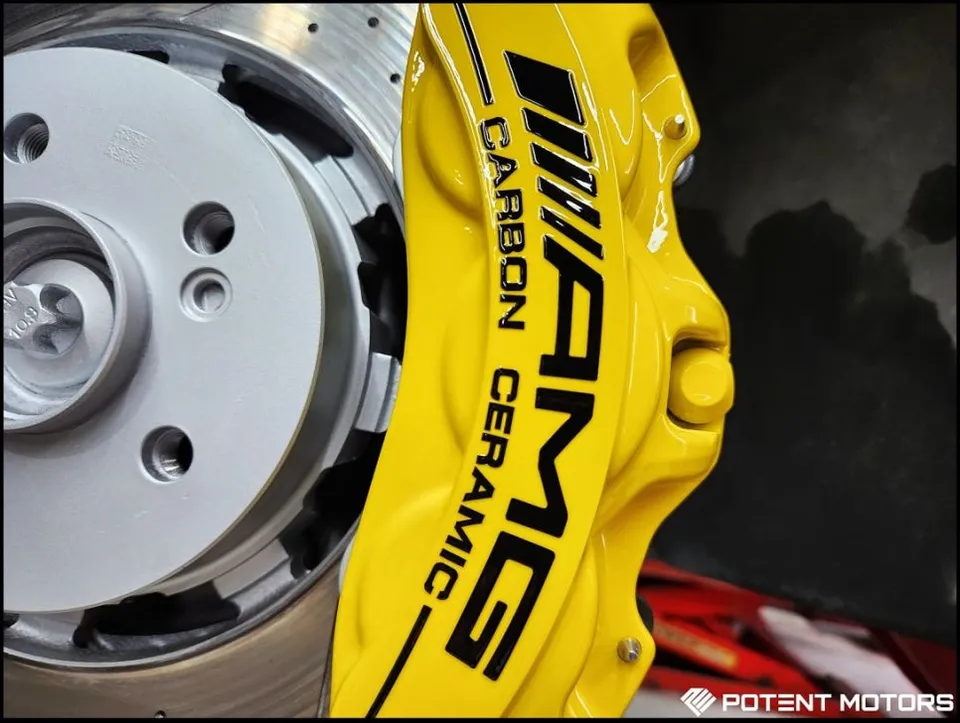 Mercedes-Benz GT43AMG caliper painting - Mercedes-Benz GT43AMG Caliper Paint Review — Stunning Yellow Fini photo 7