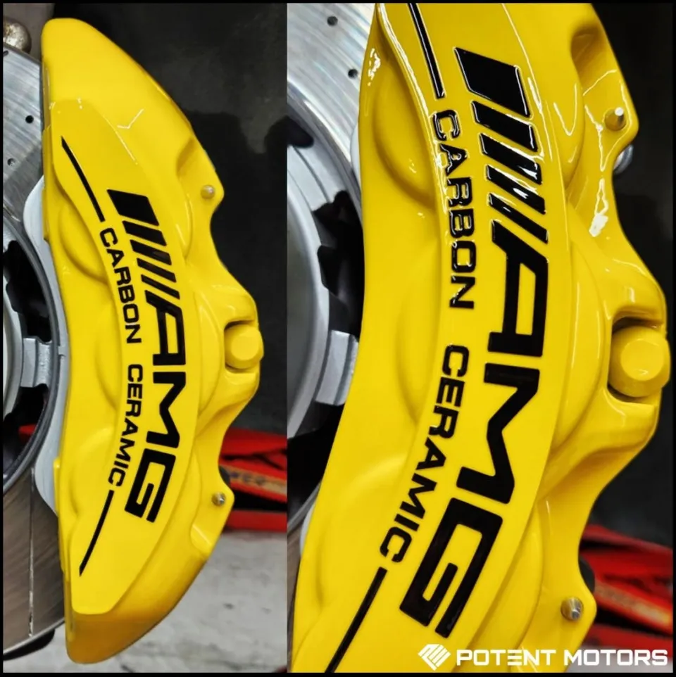 Mercedes-Benz GT43AMG caliper painting - Mercedes-Benz GT43AMG Caliper Paint Review — Stunning Yellow Fini photo 8