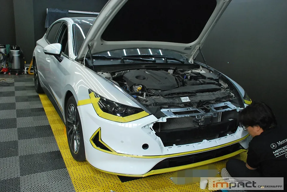 Hyundai Sonata DN8のカーラッピング事例|部分再施工 施工写真 1-1
