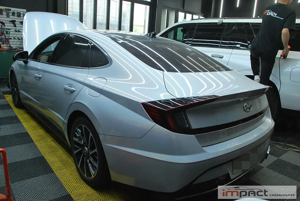Hyundai Sonata DN8のカーラッピング事例｜部分再施工 写真