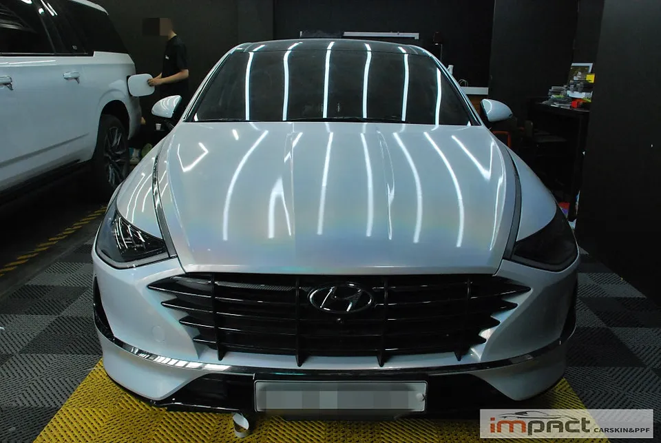 Hyundai Sonata DN8のカーラッピング事例|部分再施工 施工写真 1-2