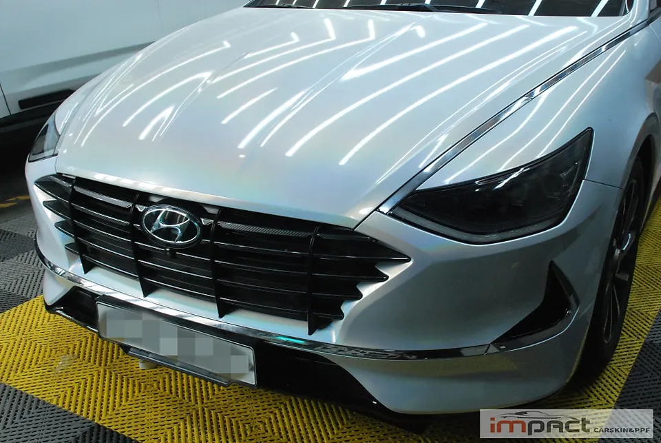 Hyundai Sonata DN8のカーラッピング事例|部分再施工 施工写真 2-2