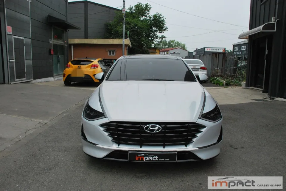 Hyundai Sonata DN8のカーラッピング事例|部分再施工 施工写真 3-2