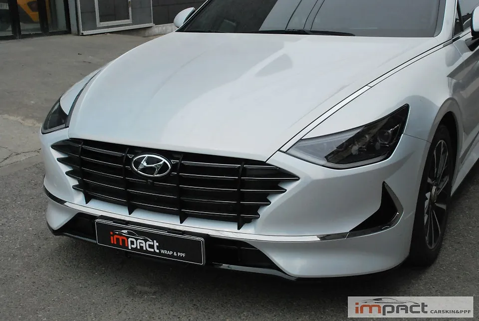 Hyundai Sonata DN8のカーラッピング事例|部分再施工 施工写真 2-3