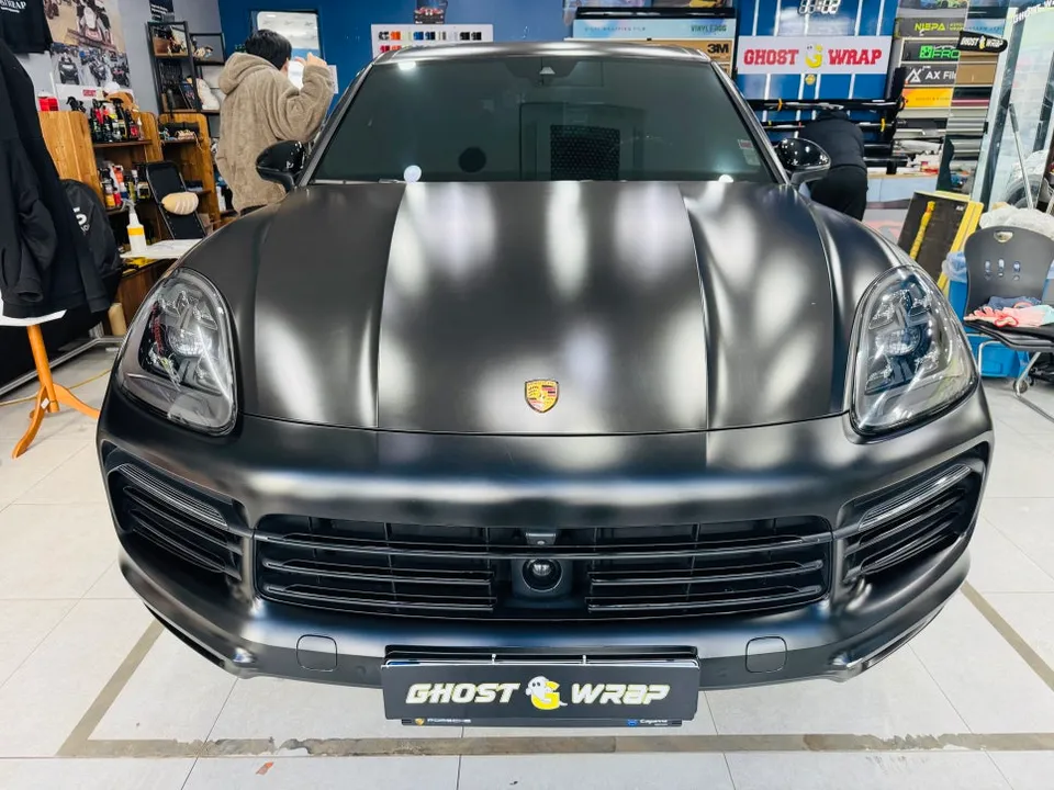 Porsche Cayenne Wrap PPF Combo Review: Satin Black Restoration Before
