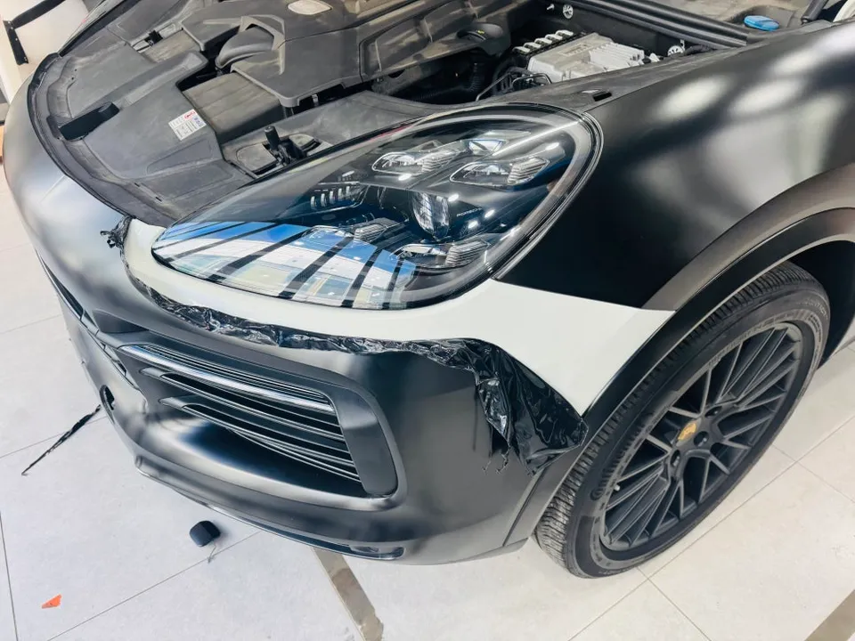 Porsche Cayenne Wrap PPF Combo Review: Satin Black Restoration photo 6