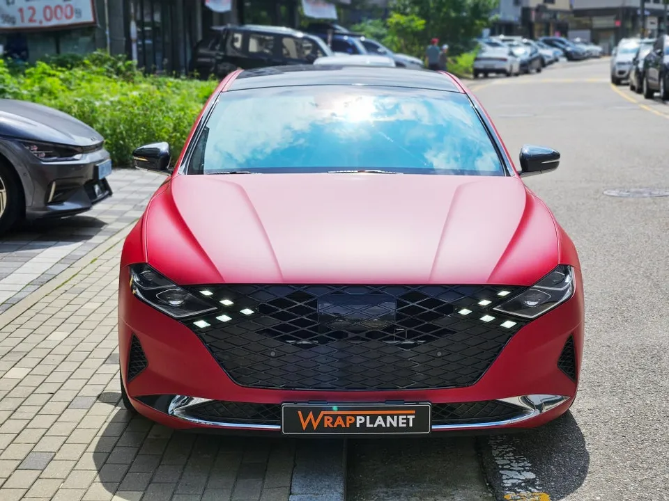 Hyundai Grandeur IG Vinyl Wrap Review: Matte Garnet Metallic Red After