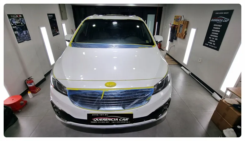 Kia Carnivalのガラスコーティング事例|韓国での施工例 施工写真 2-1