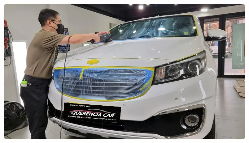 Kia Carnivalのガラスコーティング事例|韓国での施工例 施工写真 3-1