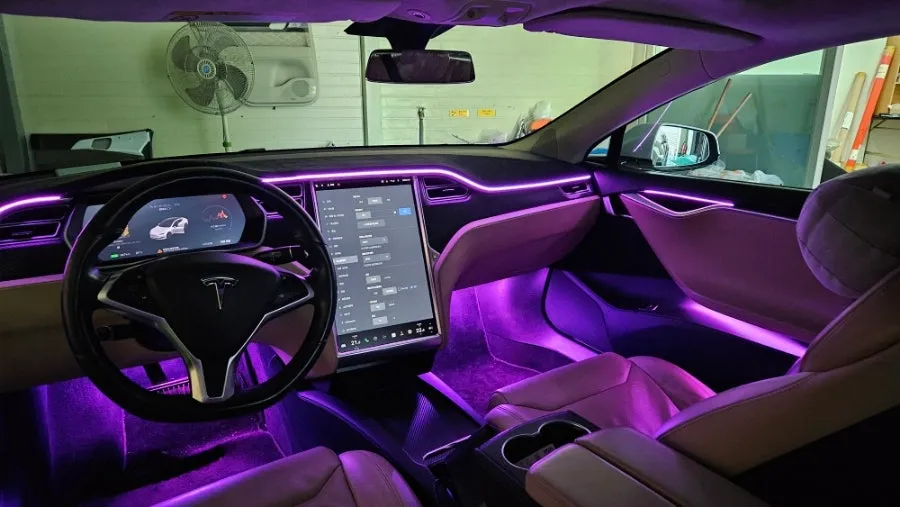 Tesla Model S ambient lighting review