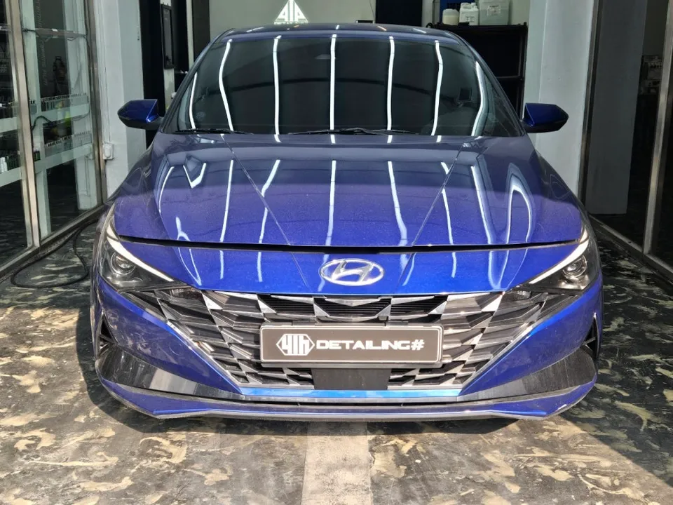 Hyundai Elantra CN7のガラスコーティング事例|費用目安・仕上がり 施工写真 3-1