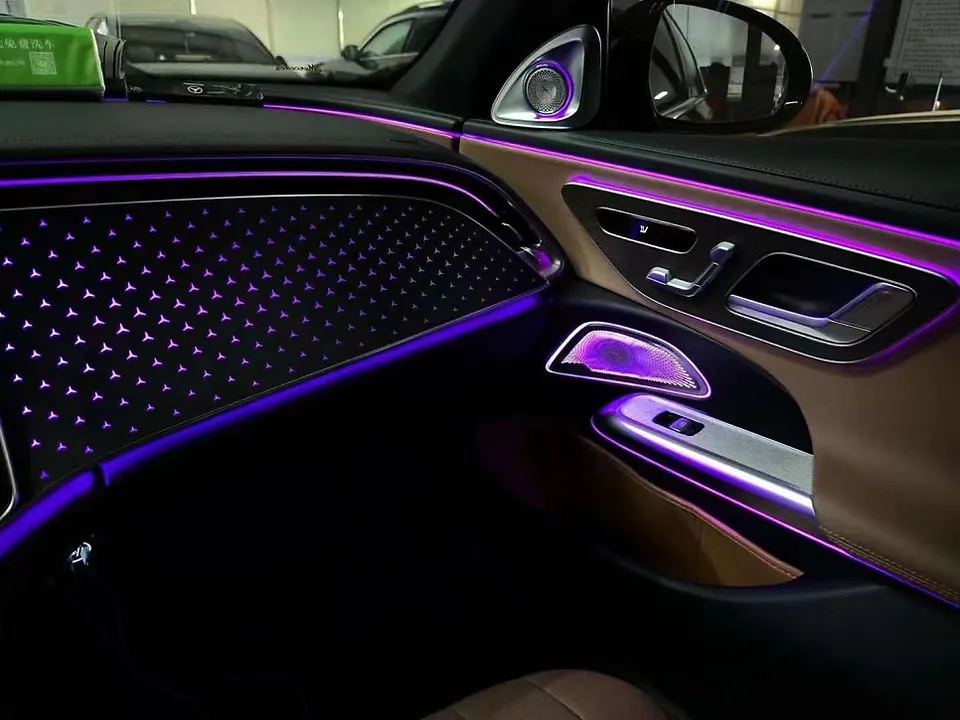 Mercedes-Benz E-Class W214 ambient lighting installation result