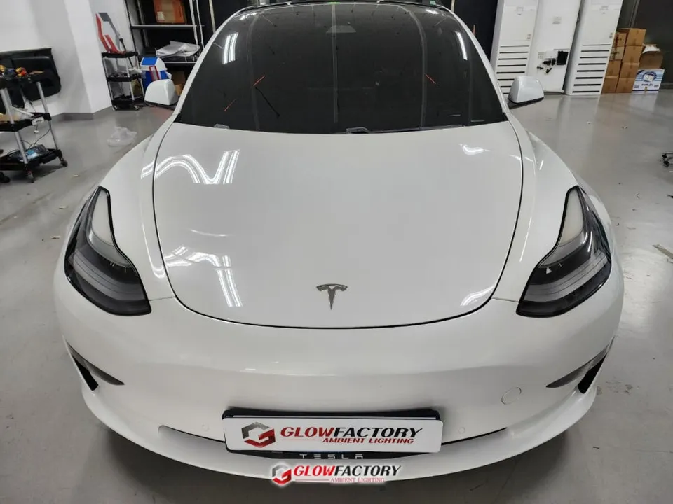 Tesla Model 3 ambient lighting installation result