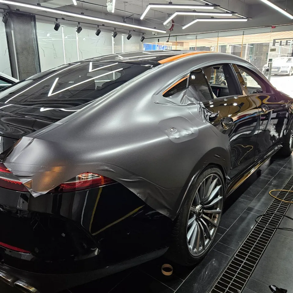 Mercedes-Benz AMG GT43 vinyl wrap - Mercedes-Benz AMG GT43 Vinyl Wrap Review: Satin Dark Grey Transfo photo 5
