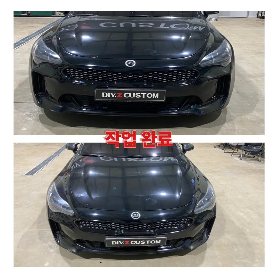 Kia Stingerのカーラッピング事例｜クローム部分のブラック化 施工写真 1-3