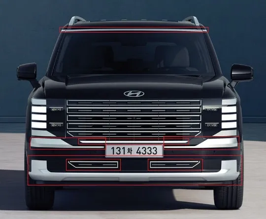 Hyundai Palisadeのカーラッピング事例|クローム除去 施工写真 1-1