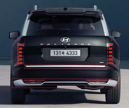 Hyundai Palisadeのカーラッピング事例|クローム除去 施工写真 2-1