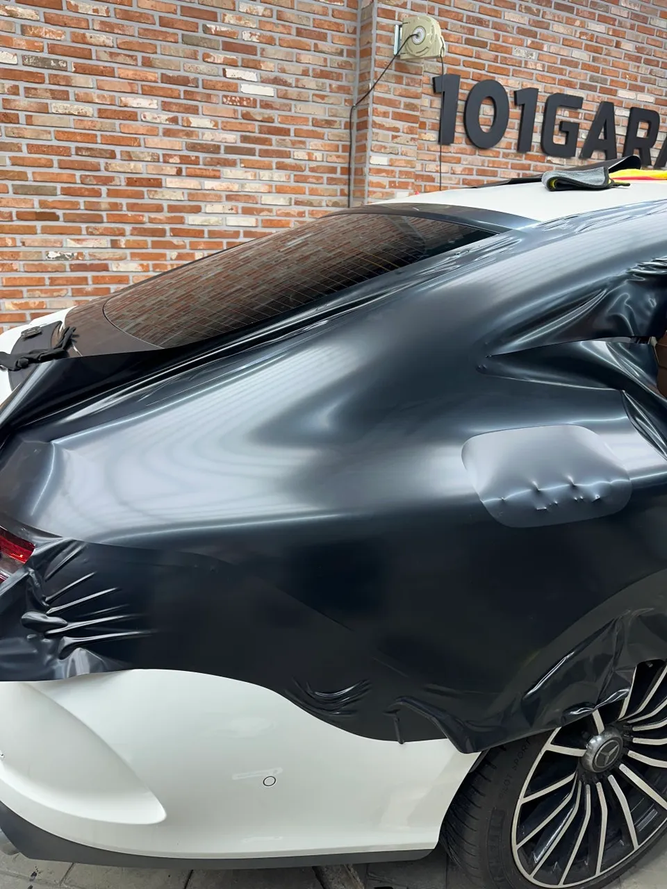 Mercedes-Benz AMG GT43 vinyl wrap - Mercedes-Benz AMG GT43 Vinyl Wrap: Satin Black Transformation photo 5